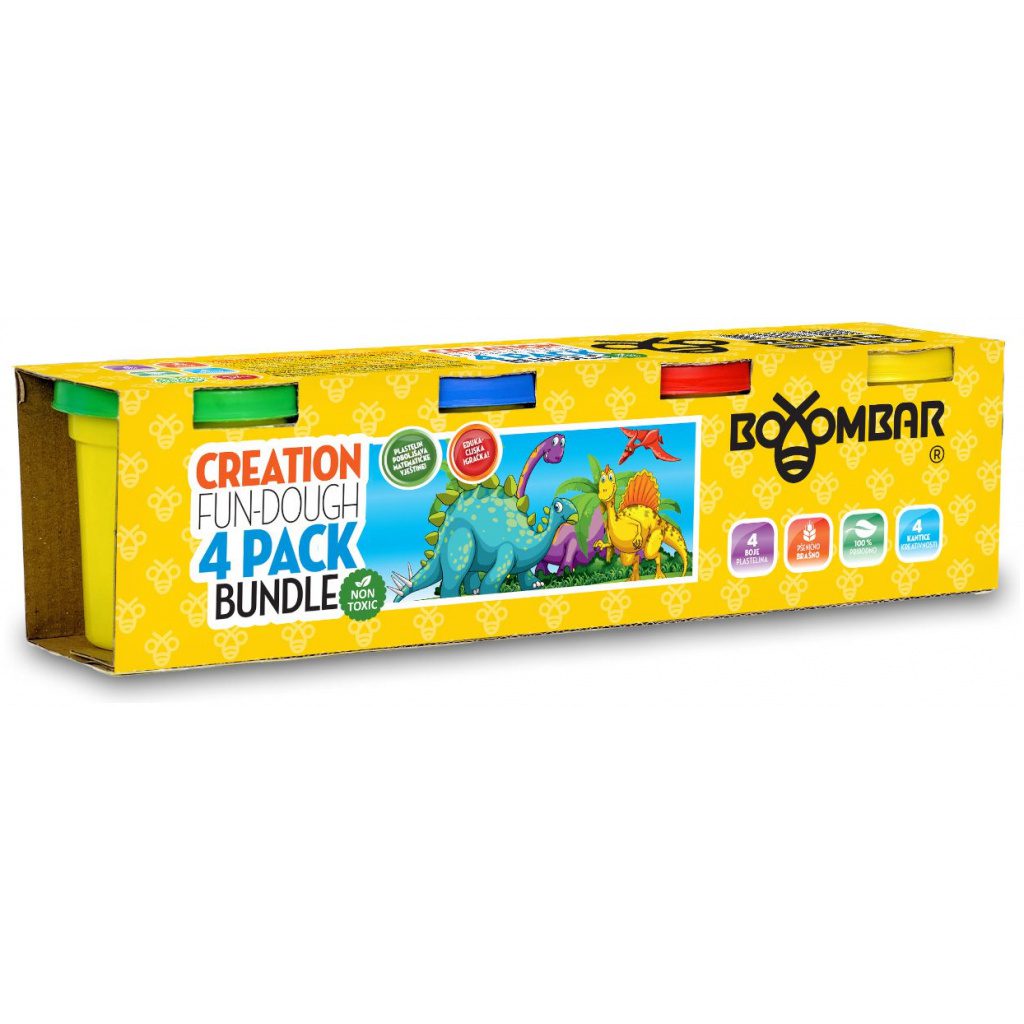 Plastelin Boombar Creation Fun-Dough 4 Pack Bundle – Bimaco