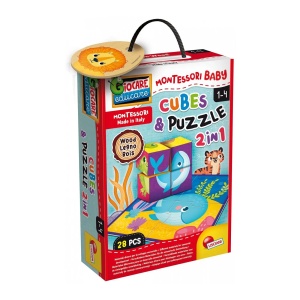 Drvene kocke i Puzzle Lisciani Montessori