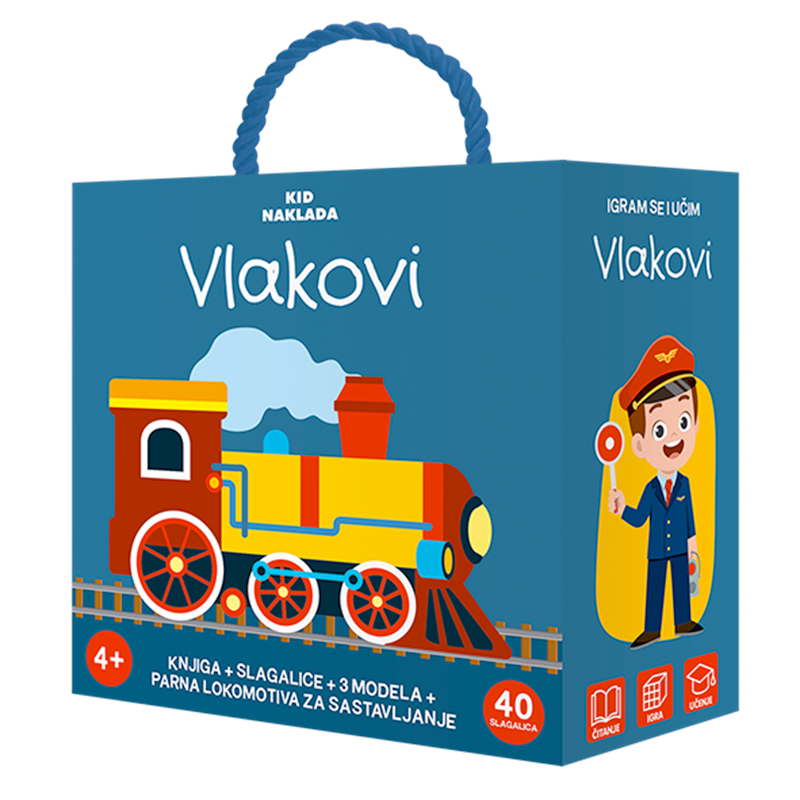 KID NAKLADA Kid:Knjiga + Slagalice:Vlakovi