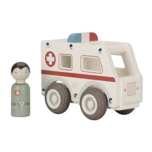 Drvena igračka Little Dutch vozilo hitne pomoći Ld2527