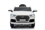Front view of a white Audi Q5 showing grille, headlights, and license plate reading 'Audi Q5' against a white background (car product photo)