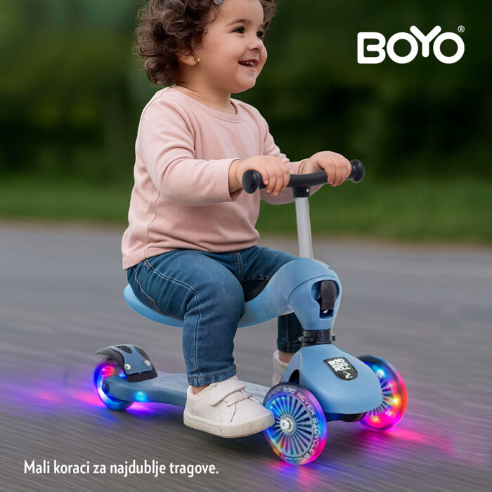 Boyo Ride ‘N’ Roll Dječiji Romobil Sivi