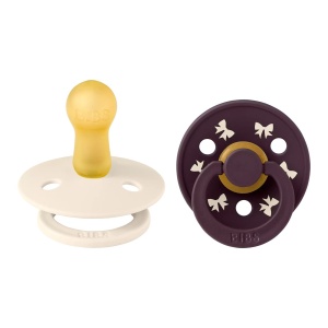 Duda Bibs Holiday Bow Ivory/Plum Veličina 2 12027102