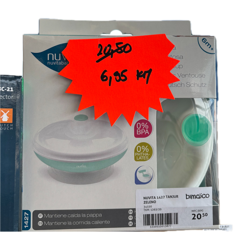 Uklonjena je pozadina za Slika zaslona 2026-03-10 u 14.33.30 Outlet: NUVITA termo tanjur termo cool green/blue - Image 1