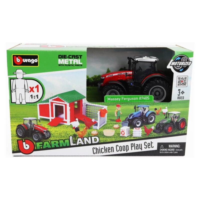 Bburago Farmland Set Chicken Coop Sa Traktorom - Image 1