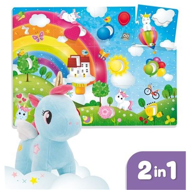 Edukativna igra Carotina Baby Set Plišani Jednorog Mega Puzzle 33964