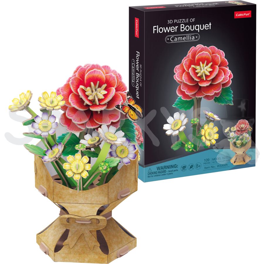 Puzzle 3D Cubic Fun Buket Kamelije W3302H