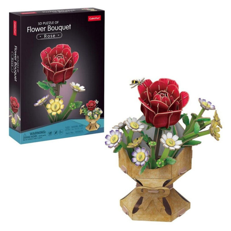 Cubic-Fun-Puzzle-Flower-Bouquet-Rose-W3301h-20260406-203409 Cubic Fun Puzzle Flower Bouquet Rose W3301h - Image 1