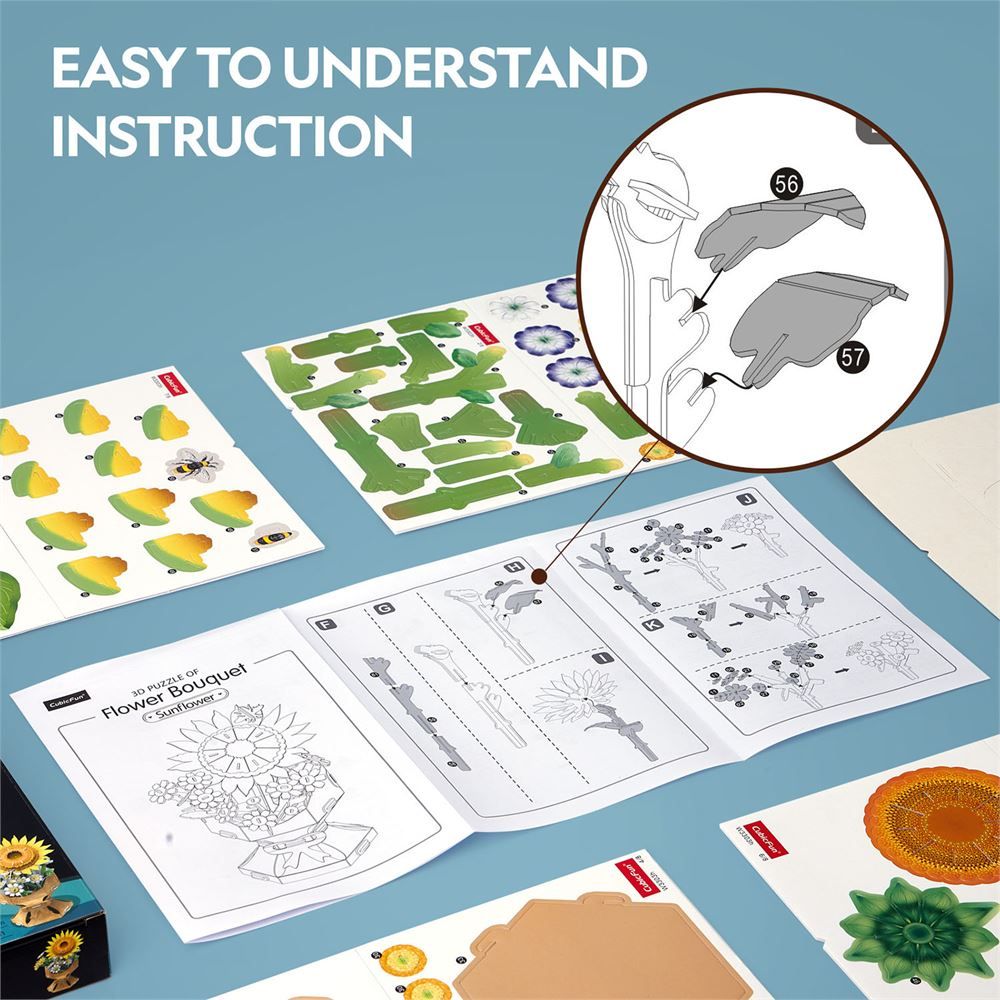 Puzzle 3D Cubic Fun Buket Suncokreta W3303H