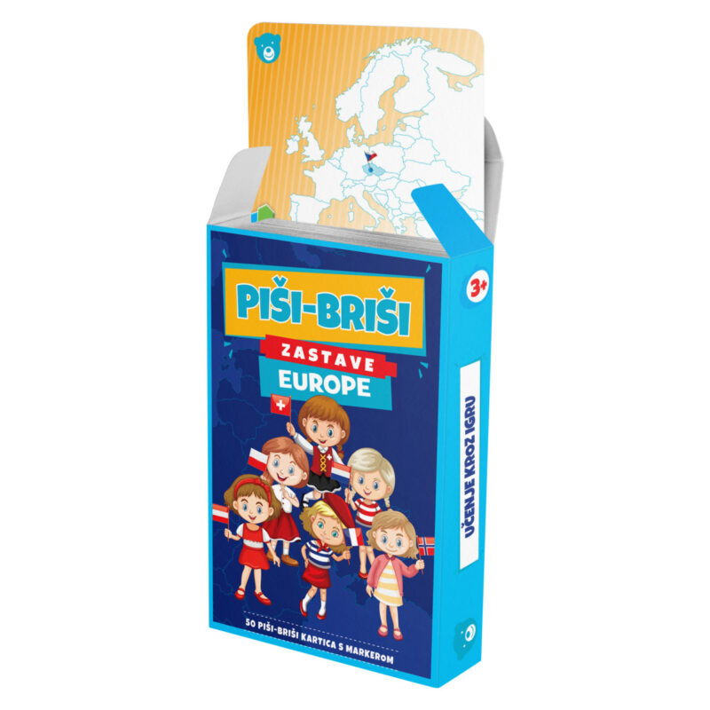 Edukativne Karte Piši Briši Zastave Europe+marker - Image 1