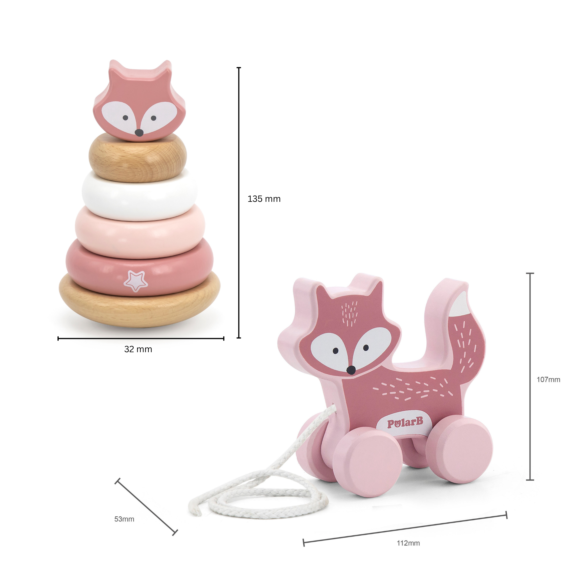 Set Viga PolarB Lisica Piramida i Igračka Na Povlačenje 44228