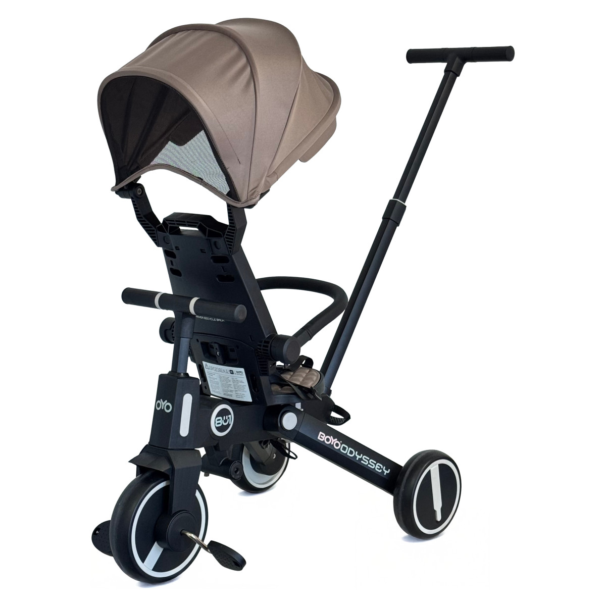 Tricikl BOYO Odyssey 8u1 prikaz sjedala i tende