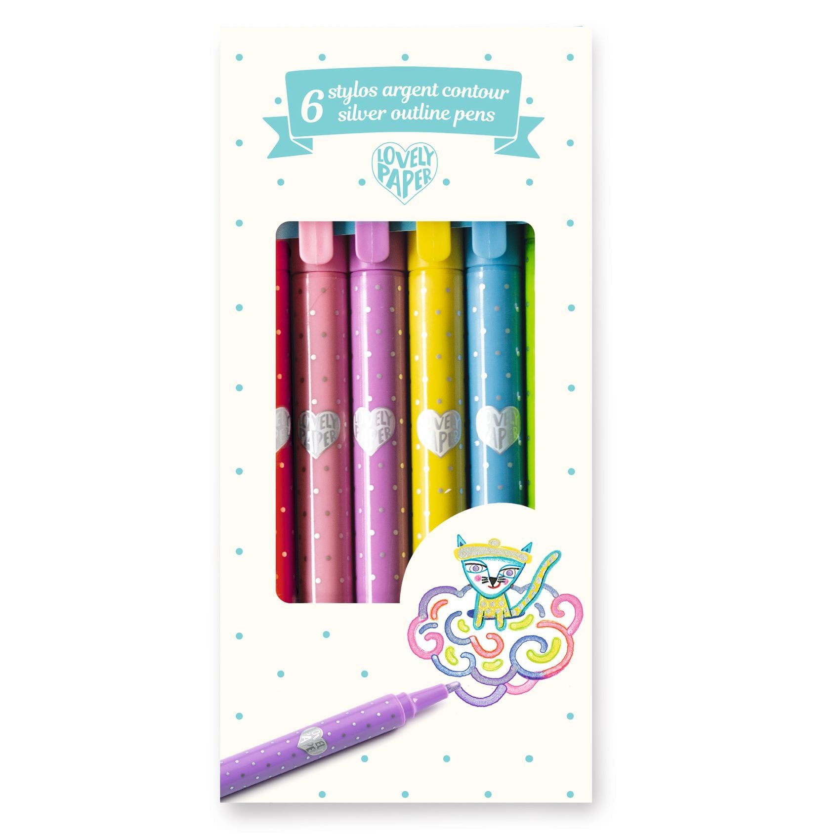 Flomasteri srebrni Djeco Lovely Paper DD03798 – set od 6 komada