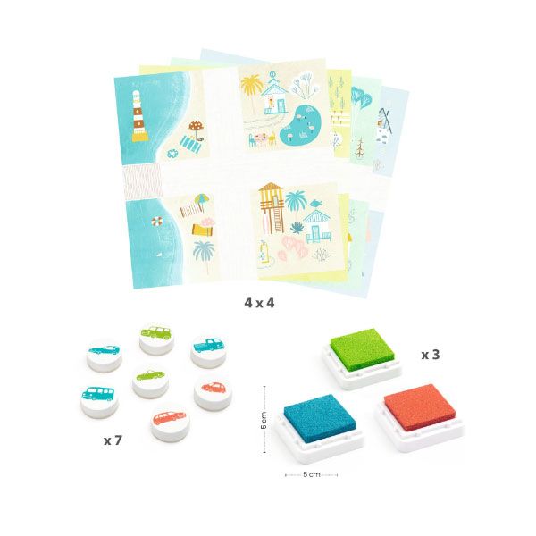 Kreativni set Djeco sa štambiljima Vozila DJ09952