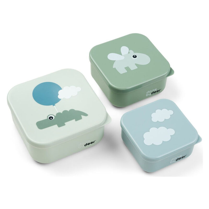 Done By Deer Posude Za Hranu - Happy Clouds Green (3 Kom) - Image 1