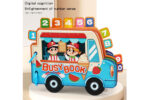 Colorful toy bus with numbered blocks on top, designed to teach kids number sense and digital cognition.