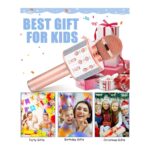 Bright ad banner reading 'Best Gift for Kids' with a pink microphone and wrapped presents; below are three gift-category photos labeled Party Gifts, Birthday Gifts, Christmas Gifts.