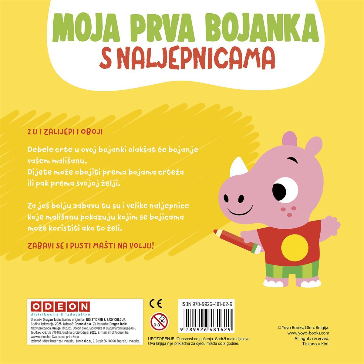 Ode:moja Prva Bojanka S Naljepnicama (žuta)