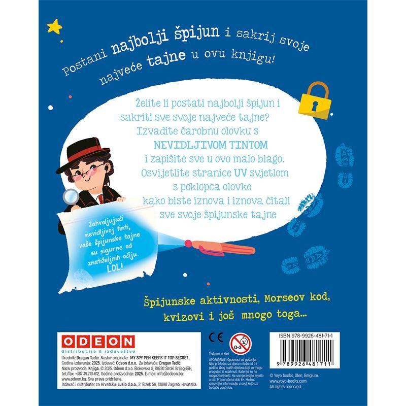 Dizajnerska bojanka Odeon moja špijunska olovka čuva najveće tajne 81711