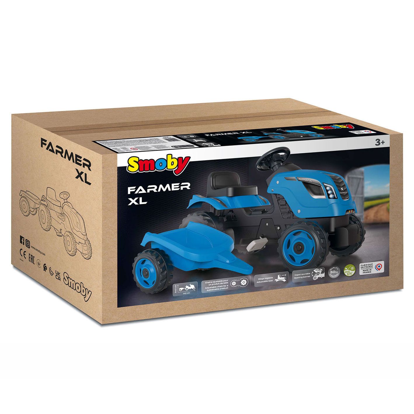 Smoby Farmer Xl Traktor Plavi + Prikolica