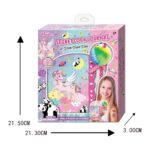 Pink unicorn-themed Secret Lock Journal set with a fluffy rainbow pom-pom pen and a smiling girl on the box art.