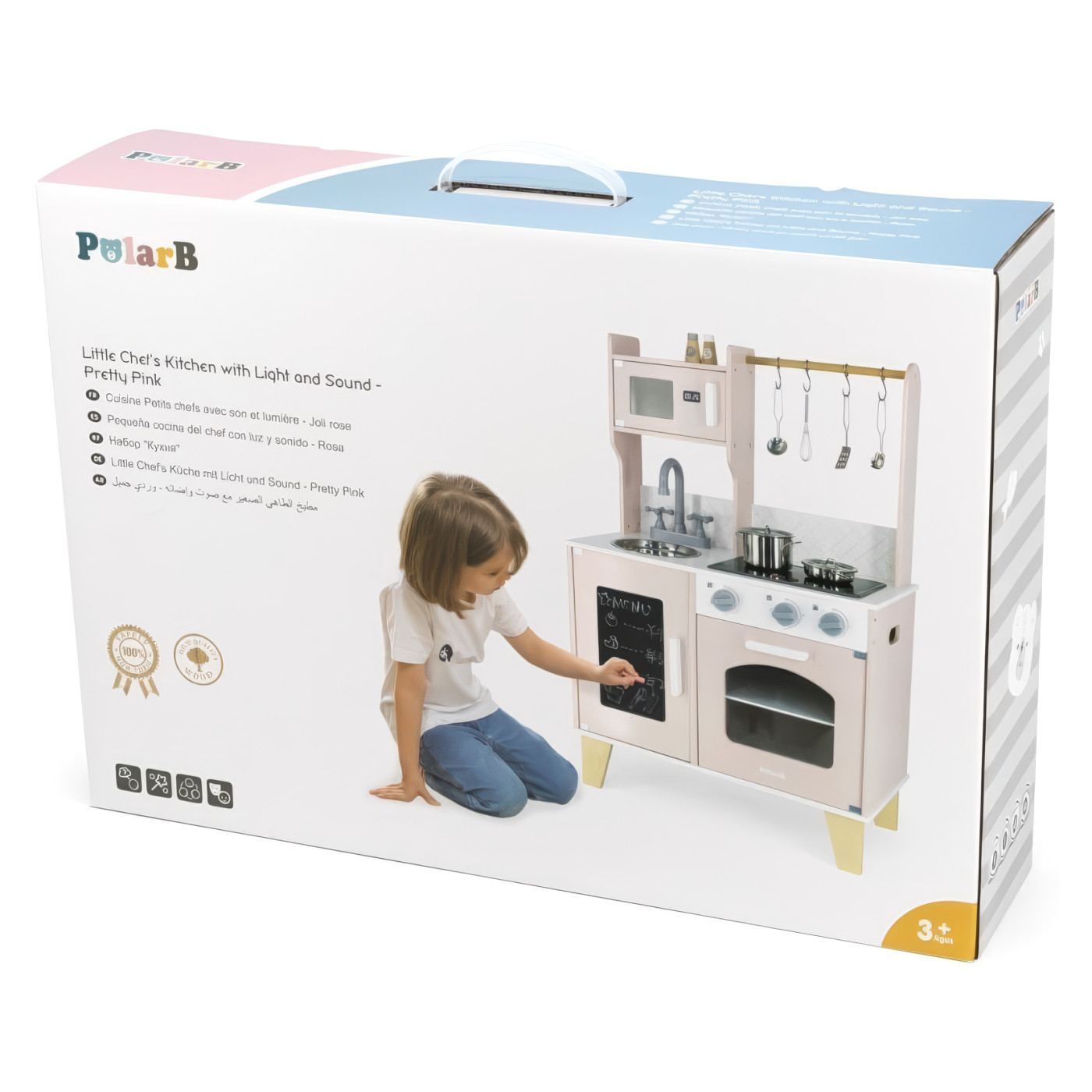 Drvena kuhinja Viga PolarB 44082 ružičasta