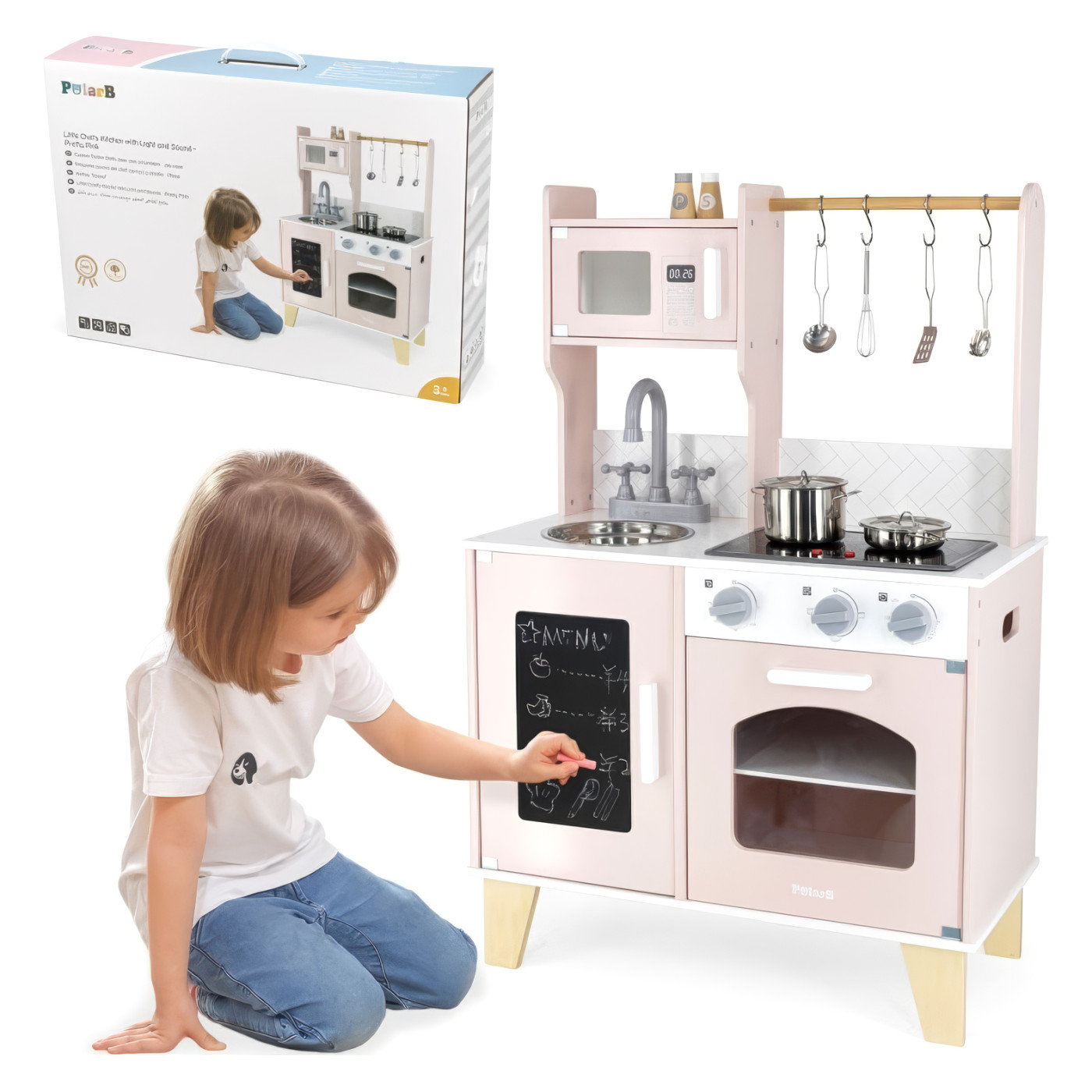 Drvena kuhinja Viga PolarB 44082 ružičasta
