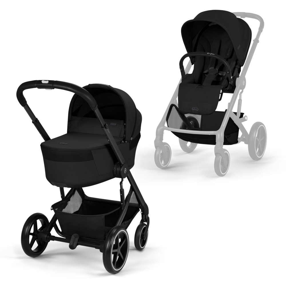 Kolica Cybex Balios S Lux 2u1 Moon Black 2026 (sklopiva košara)