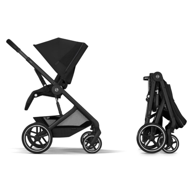 Cybex 2u1 Balios S Blk Kolica+sklopiva Košara Moon Black - Image 1