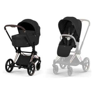 Cybex 2u1 Priam Kolica+ Košara Sklopiva Sepia Black - Image 1