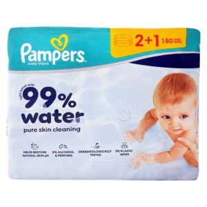 Vlažne maramice Pampers Aqua 99% Water 3x60 (2+1) - Image 1