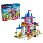 LEGO Disney Princess castle playset featuring Cinderella figures, pink and blue castle, animals, and accessories (149 pieces)