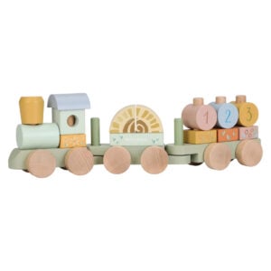 Drveni vlak s kockicama Little Dutch Safari Friends LD7435 - Image 1