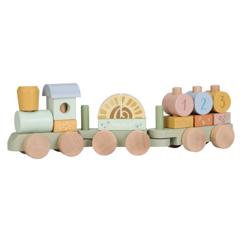 Drveni vlak s kockicama Little Dutch Safari Friends LD7435 - Image 1