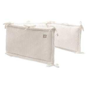 Ogradica za krevetac Jollein Cloudy Rib oatmeal 180x30 cm - Image 1