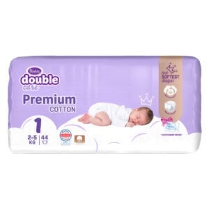 Pelene Violeta Double Care Premium Cotton Newborn, veličina 1 (2-5 kg) 44 kom - Image 1