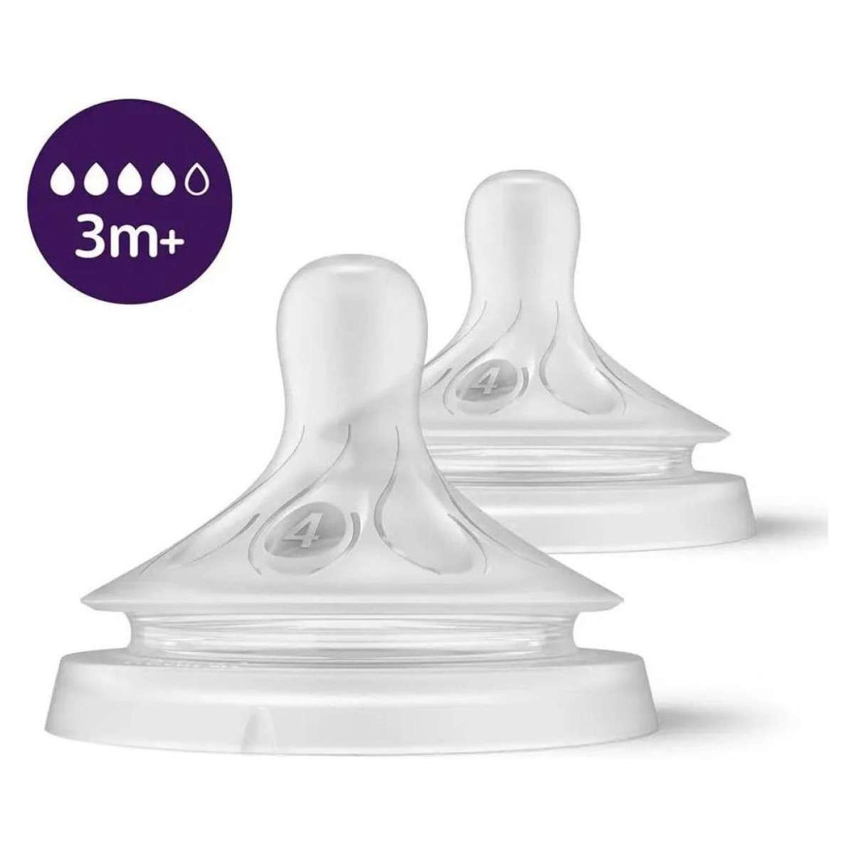 Silikonski Sisač Philips Avent Response Natural 3.0 4Kapi (3Mj+)