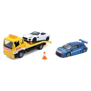 Street Fire Flatbed Tow Truck W/car 1/43 36793 - Image 1