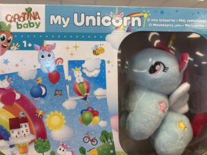 Outlet: Edukativna igra Carotina Baby Set Plišani Jednorog Mega Puzzle 33964